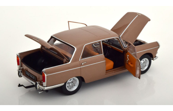 PEUGEOT 404 with Henon camping trailer (1965), brown metallic white