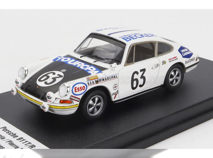 PORSCHE 911t Coupe Team Marcel Martin №63 24h Le Mans (1969) Rene Mazzia - Pierre Mauroy, White Black