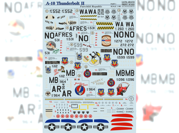 NEW A-10 Thunderbolt II Part 1 Wet decal