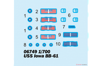 Сборная модель Линейный крейсер ВМС США Iowa BB-61