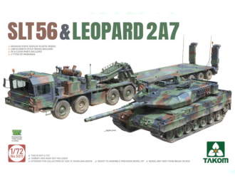 Сборная модель Немецкий тягач SLT56 с танком Leopard 2A7