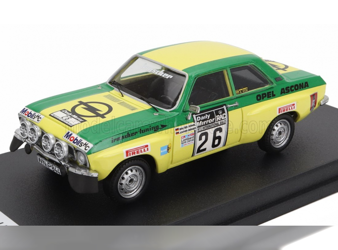 OPEL Ascona 1.9 Sr (night Version) N26 Rally Rac Lombard (1973) Walter Rohrl - Jochen Berger, Green Yellow