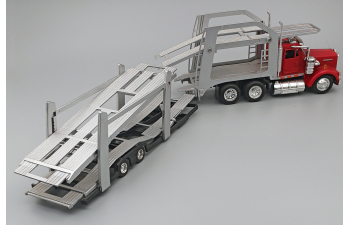 KENWORTH W900 Car Transporter, red / silver