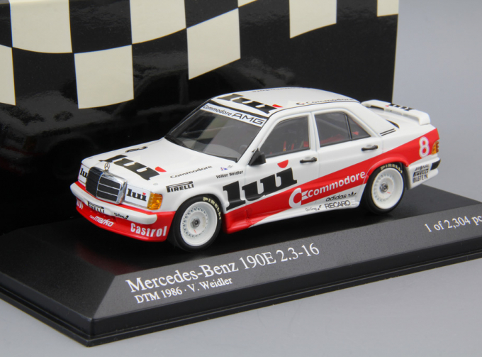 MERCEDES-BENZ 190E 2.3-16 "Commodore Lui" #8 Volker Weidler DTM (1986), white / red