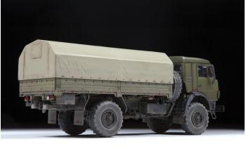 Сборная модель Российский армейский двухосный грузовик КАМАЗ 4350 Мустанг