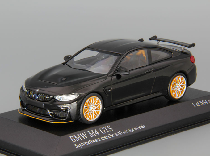 BMW M4 GTS 2016 black metallic, orange wheels