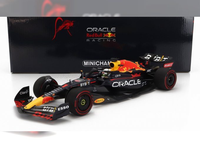 RED BULL F1 Rb18 Team Oracle Red Bull Racing N1 World Champion Winner Hungarian Gp (2022) Max Verstappen, Matt Blue Yellow Red