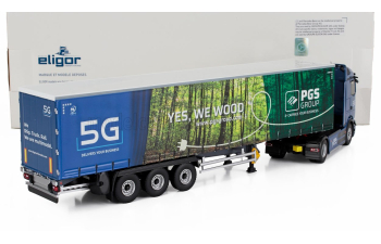 MERCEDES-BENZ E-actros 600 Truck Telonato Pgs Group Transports (2024), Blue Green
