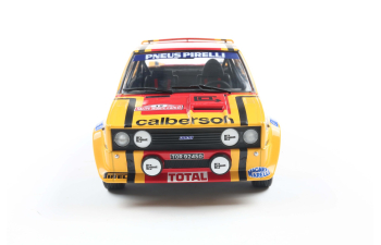 FIAT 131 Abarth Team Calberson №12 7th Rally Montecarlo (1980) Michelle Mouton - Annie Arrii, Yellow Black Red
