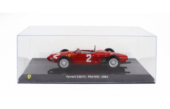 FERRARI F1 156 №2 World Champion Season (1961) Phil Hill - Con Vetrina - With Showcase, Red