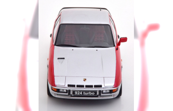 PORSCHE 924 Turbo, silber/rot