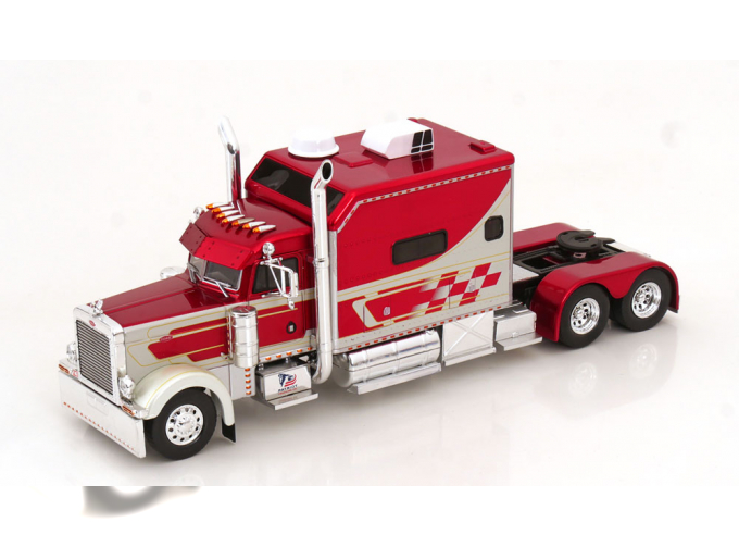 PETERBILT 379 with USA flag (1997), red metallic / light-grey