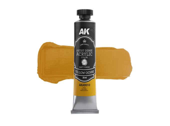 Краска акриловая ARTISTIC DENSE в тюбике - Жёлтая охра / YELLOW OCHRE – ARTISTIC DENSE ACRYLIC COLOR, 20 мл