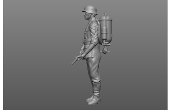 Фигурка Немецкий солдат с огнемётом (под покраску)
