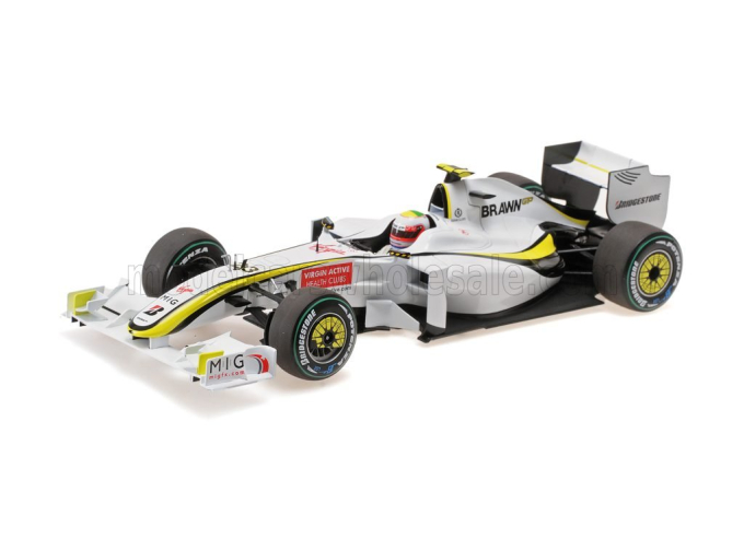BRAWN GP F1  Mercedes Bgp001 N 23 Winner Europe Valencia Gp Jenson Button (2009), White Yellow