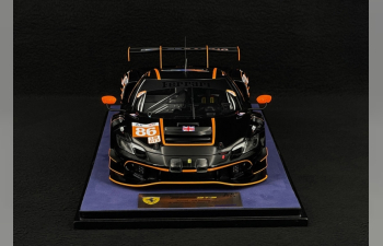 FERRARI 296 Gt3 3.0l Turbo V6 Team Gr Racing №86 24h Le Mans (2024) Riccardo Pera - Daniel Serra - Michael Wainwright - With Showcase - Con Vetrina, Black Orange