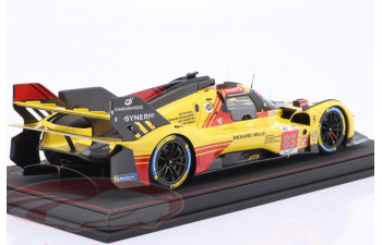 FERRARI 499p 3.0l Turbo V6 Team Af Corse №83 24h Le Mans (2024) Robert Kubica - Robert Shwartzman - Yifei Ye - Con Vetrina - With Showcase, Yellow Red