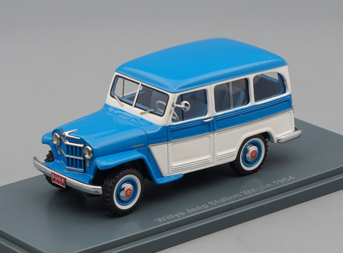 WILLYS JEEP Station Wagon 4x4 (1954), blue / white