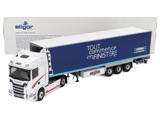 SCANIA R450 Truck Semi-frigo Tout Commence En Finistere (2016), White Blue