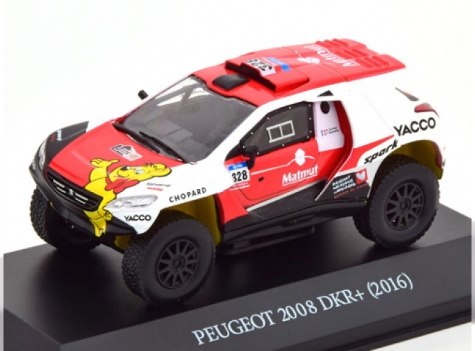 Rally Dakar 2016 Peugeot 2008 DKR #328 Romain Dumas Francia, красный с белым