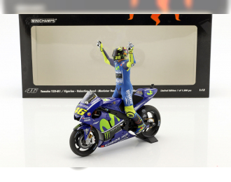 Yamaha YZR-M1, Movistar Yamacha MotoGP, Rossi, Winner Assen GP 2017, with figurine