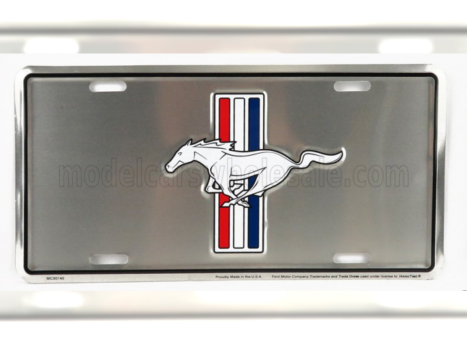 ACCESSORIES Funny Metal Plate - Ford Mustang Logo, Silver