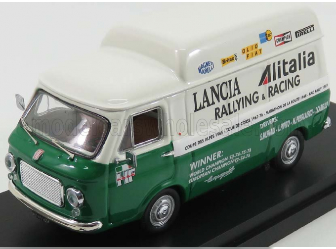 FIAT 238 Van Tetto Alto Assistenza Lancia Corse Rally Racing (1975), White Green