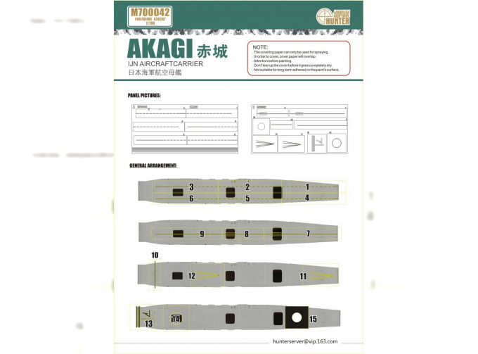 Маска окрасочная Akagi IJN Aircraftcarrier Fligh