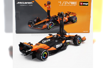 McLAREN F1 Mcl38 Team Mclaren №81 Season (2024) Oscar Piastri - With Pilot, Orange Black
