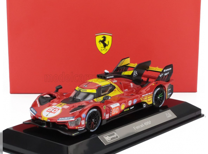 FERRARI 499p 3.0l Turbo V6 Team Ferrari Af Corse №50 Winner 24h Le Mans (2024) Antonio Fuoco - Miguel Molina - Nicklas Nielsen - With Showcase, Red