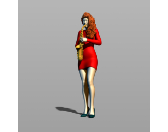 Фигура Саксофонистка, окрашенная