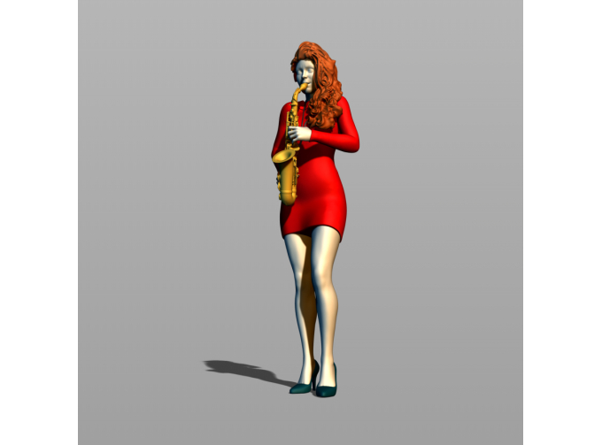 Фигура Саксофонистка, окрашенная