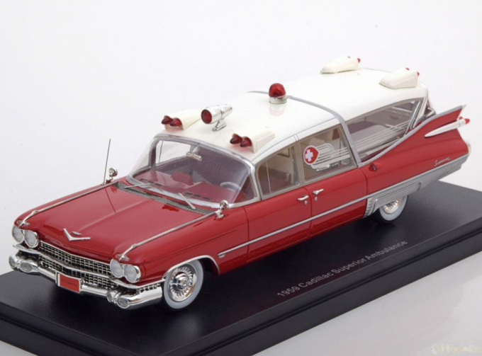 CADILLAC S&S Superior Crown Royale Ambulance (1959), red / white