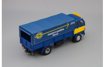 Volvo F88 бортовой с тентом TRANSPORT-ASG 1972, blue / yellow