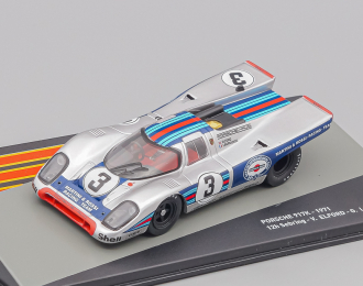 PORSCHE 917k 4.9l Team Martini Racing №3 Winner 12h Sebring (1971) V.Elford - G.Larrousse, silver / blue