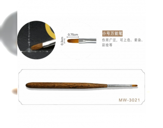 Модельная кисть плоская (волокно + соболиный волос, ручка из сандалового дерева)