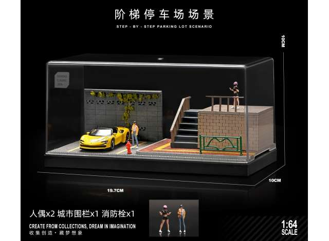 Parking lot 06 with figure, various