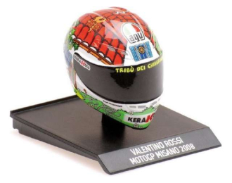 MINI Helmet Valentino Rossi №46 World Champion MotoGP season (2008) , red/white/green/yellow