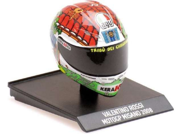 MINI Helmet Valentino Rossi №46 World Champion MotoGP season (2008) , red/white/green/yellow