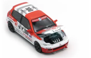 HONDA Civic EG6 #100 (RHD) JTC Idemitsu (1993), red/white