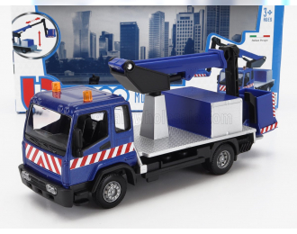 MAN Truck Gru Crane Elevator Con Piattaforma Cestello 2-assi 2010, Blue Silver