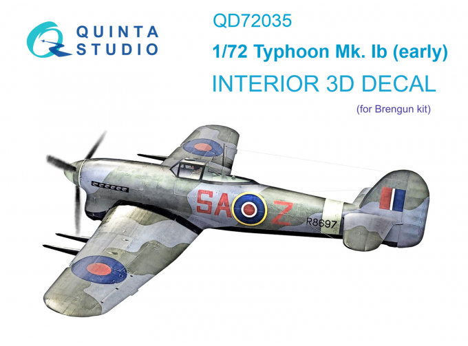 3D Декаль интерьера кабины Hawker Typhoon Mk.1b (early) (Brengun)