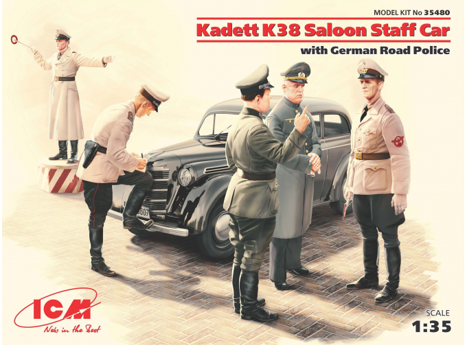 Сборная модель Kadett K38 седан, с германской дорожной полицией