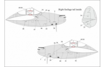 Декаль для P-38 Lightning, тех. надписи