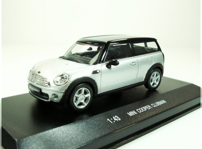 MINI Cooper Clubman, Potato Car 1:43, серебристый с черным