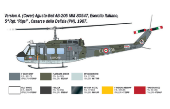 Сборная модель AGUSTA-BELL Ab-205 Mm 80547 Esercito Italiano 1987 - Uh-1d Us Navy 1967