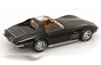 CHEVROLET Corvette C3 with removable roof parts and side pipes (1972), black