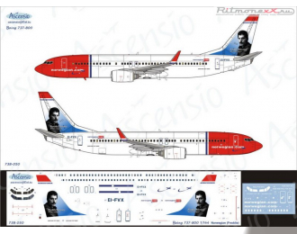 Декаль на самолет Boeing 737-800 Norwegian (Freddie)