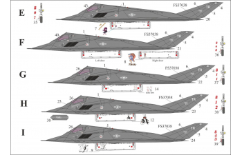 Декаль для F-117A Nighthawk "Desert Storm Pt.2, с тех. надписями