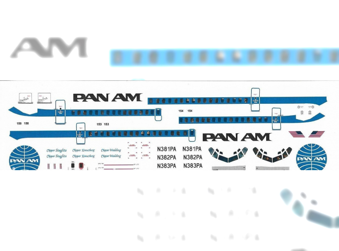 Декаль на Boeng 727-200 Pan-Am